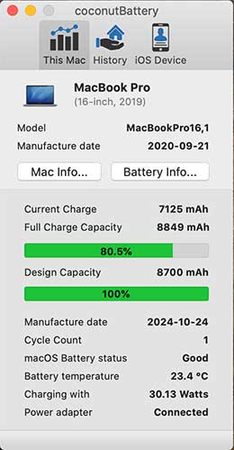 MacBook Akku CDX Kapazität